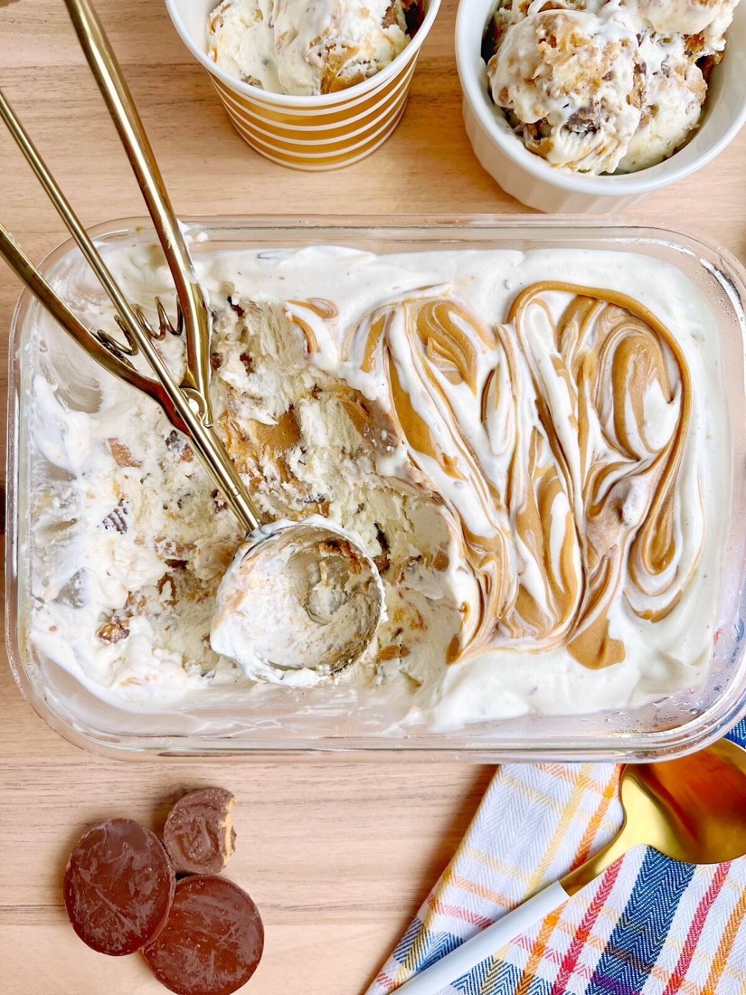 No Churn Peanut Butter Cup Ice Cream