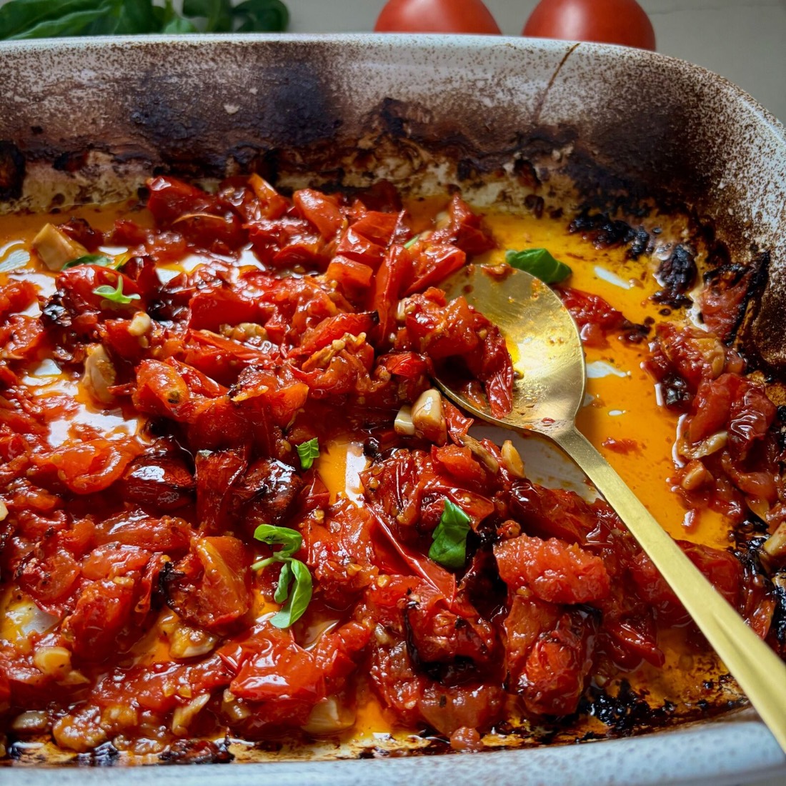 Slow Roasted Calabrian Chile Tomatoes