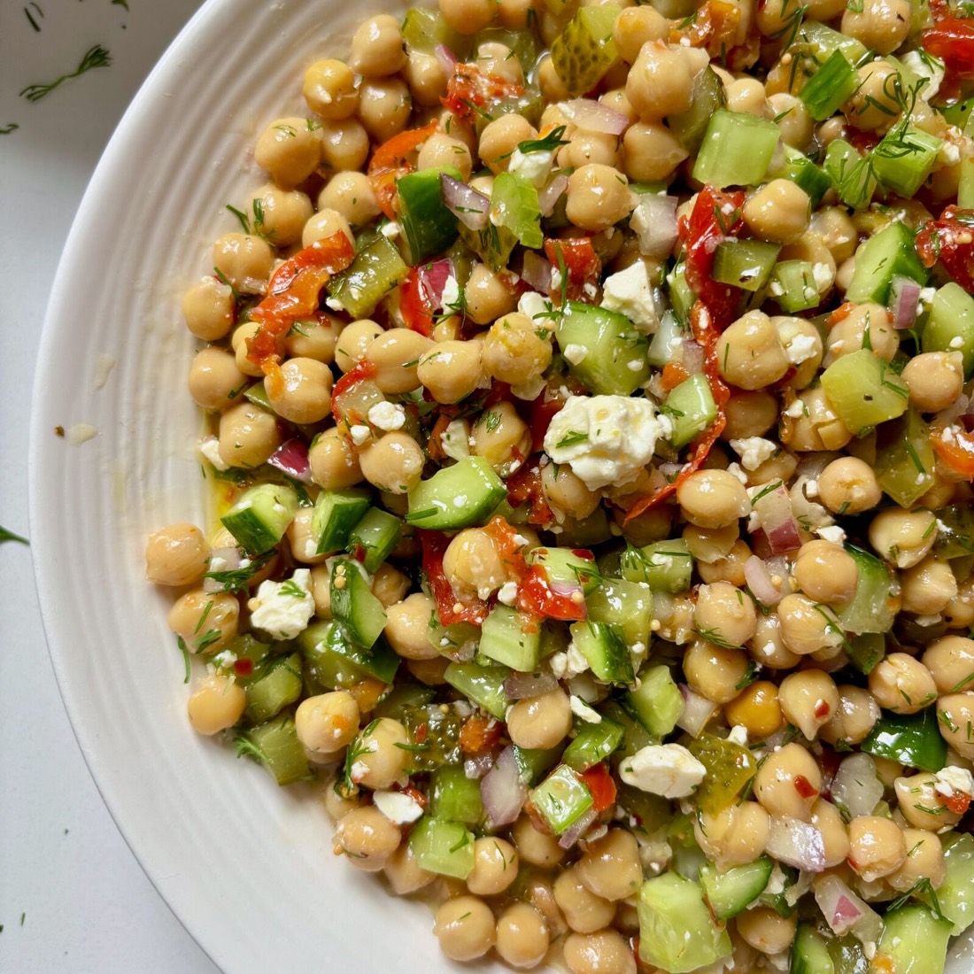 Spicy Dill Pickle Marinated Chickpea Jars